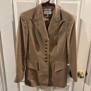 Escada Vintage Beige Wool Jacket Balzer with Cashmere Top 38/M ~ Germany/Italy